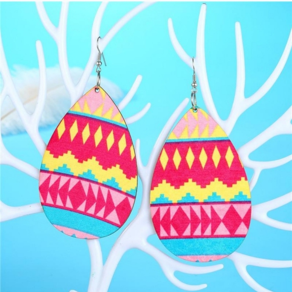 Aztec teardrop earrings